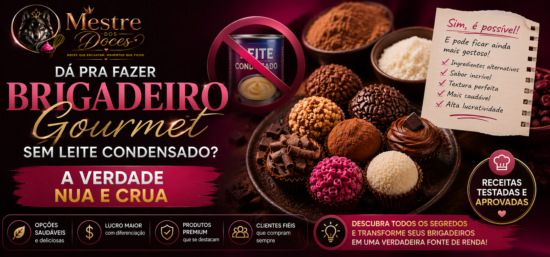 Dá pra fazer brigadeiro gourmet sem leite condensado